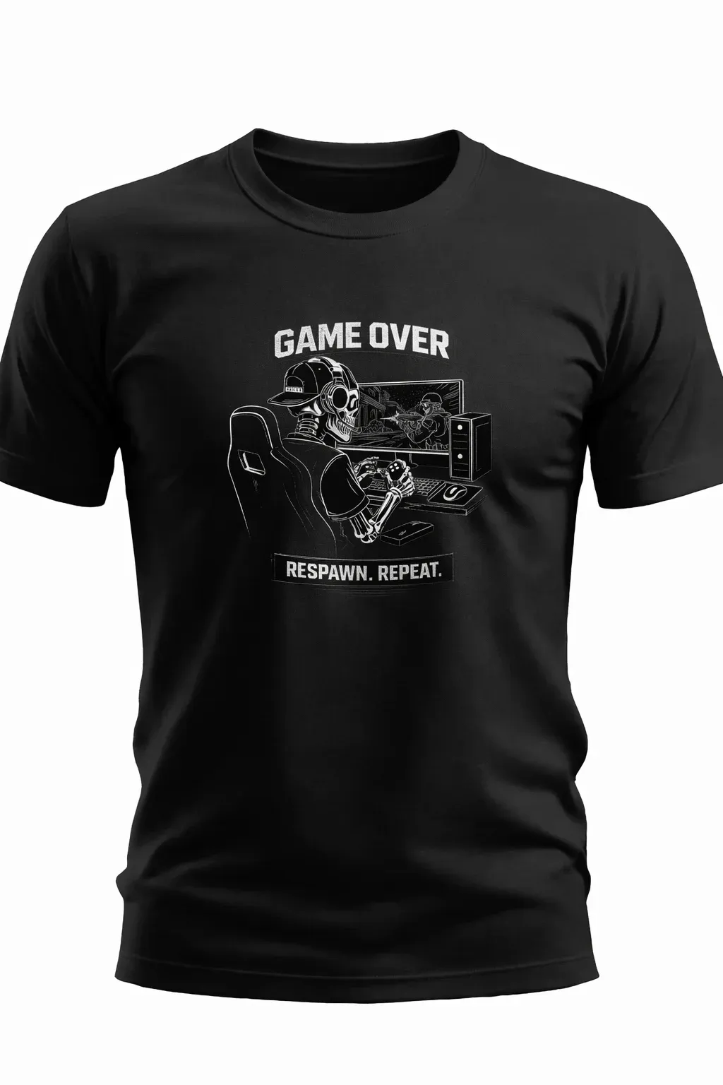 Wild Dragon Men's Regular Gamer Skeleton T-Shirt