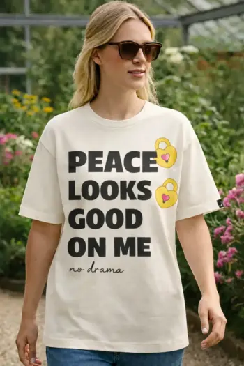 Peace Looks Good On Me Oversize T-Shirt For Women