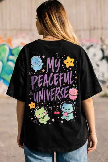 My Peaceful Universe Oversize T-Shirt For Women