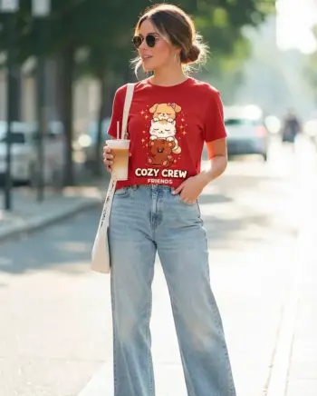Cozy Crew Friends Oversize T-Shirt For Women