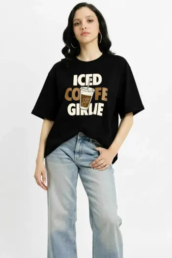 Coffee Lover Oversized T-Shirt For Women
