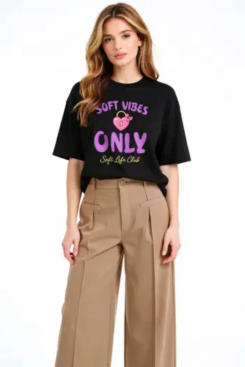 Soft Vibes Only Oversized T-Shirt For Women